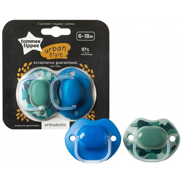 Tommee Tippee Ортодонтични залъгалки Urban style 6-18 месеца